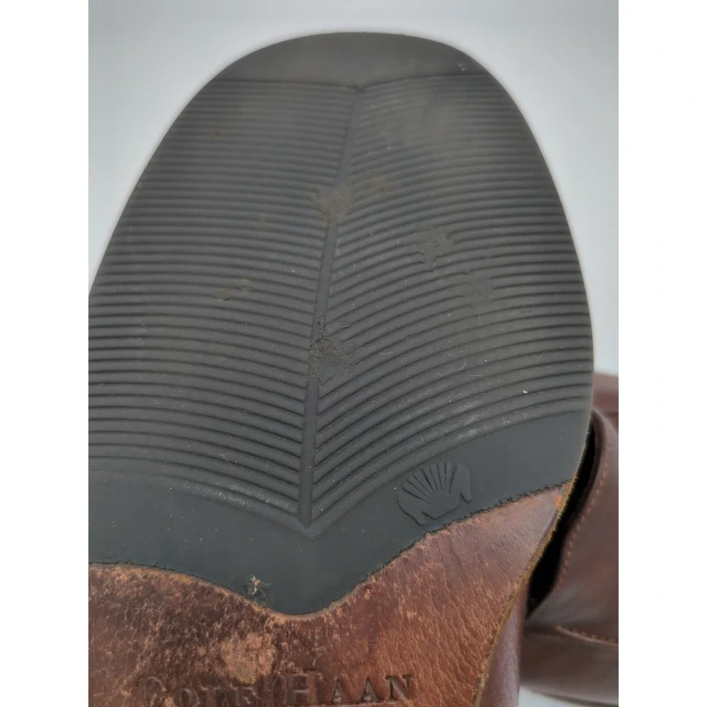 Cole Haan City Low Heel Loafers Italy Womens Size 6.5 B Brown Leather F9385‎